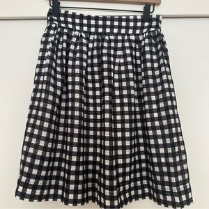 Silence and Noise High Waisted White‎ and Black Gingham Skirt